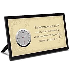 Motivational/Inspiration Analog Table Clock for Home/Kitchen/Living ...
