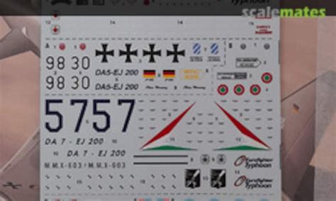 Contents for EF-2000 Typhoon Single Seater, Italeri 2610 (2006) - In ...