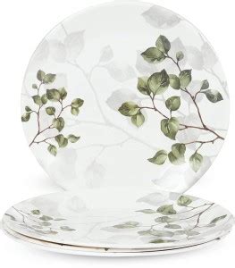 Golden Fish Melamine Leaves Printed Full Size Dinner Plates (Set of 4 ...