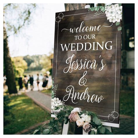 SPEEDYORDERS Rustic Wedding Sign - Custom Wooden Wedding Welcome Sign ...