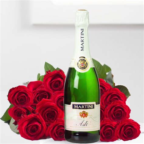15 red roses and exclusive Sparkling wine. : Order Flowers Online ...