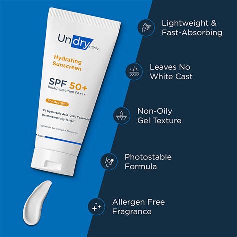 Buy UNDRY HYDRATING SUNSCREEN FOR DRY SKIN SPF 50 (50GM) LIGHTWEIGHT ...
