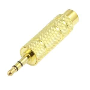 BIG BOOM® Gold Tone DC 3. 5mm Male to 6. 35mm Female Audio Plug Jack ...