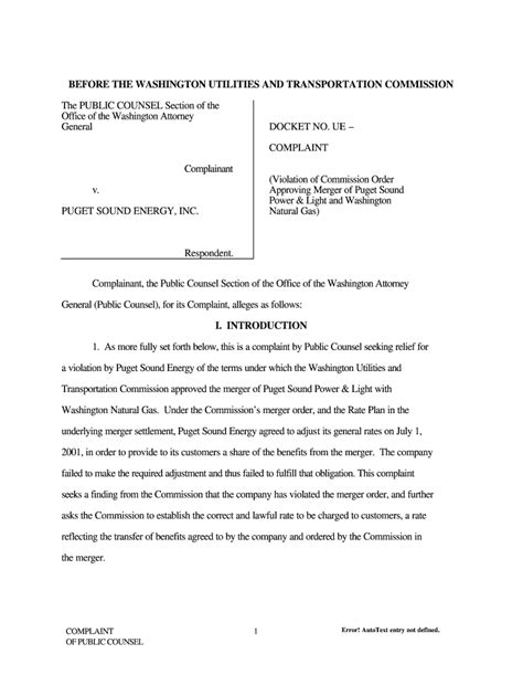 Fillable Online fortress wa BEFORE THE WASHINGTON UTILITIES AND ...