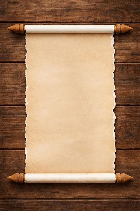 Beige Vintage Parchment Scroll with Wooden Ends – 11×9″ Decorative ...