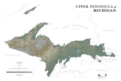 Map of the Upper Peninsula of Michigan
