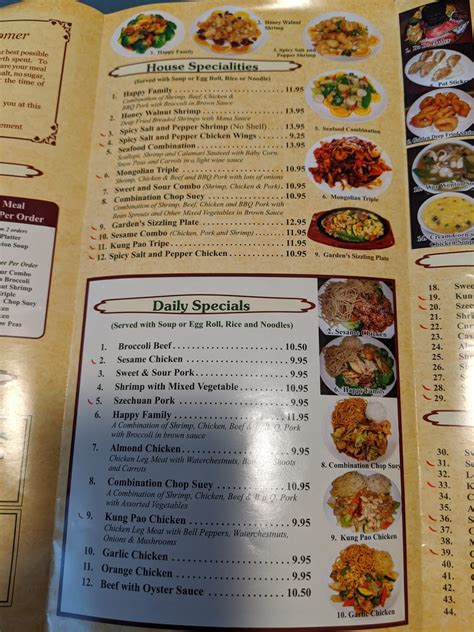 China Garden Restaurant Parker Menu