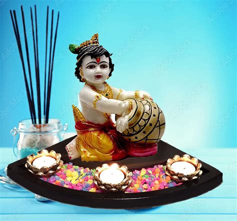 Buy SN Handicrafts Hand Carved Baby Krishna Resin Sculpture Lord ...