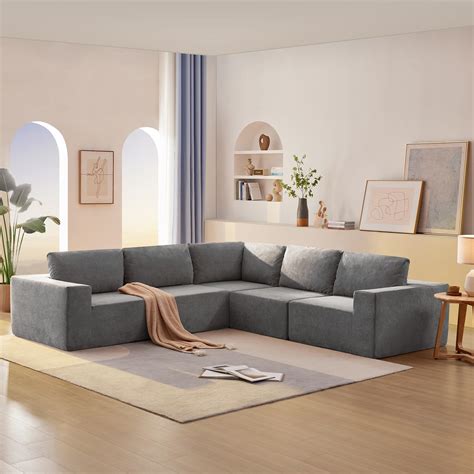 Merax 116" Modular Sectional Sofa, Luxury Floor Couch Set ...