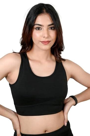 Buy Mlada Removable Padded Sports Bra with 4 Way Stretch Full Coverage ...