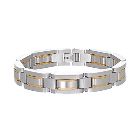 LYNX Men's Two Tone Stainless Steel Link Bracelet
