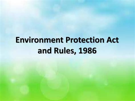 Environment protection act | PPTX