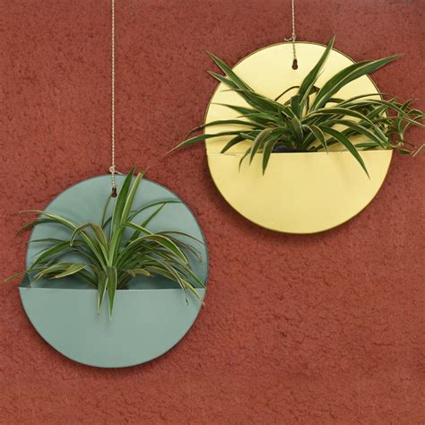 Hanging Metal Mounted Wall Planter or Letter Box in Matte Gold