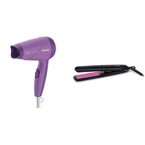 Philips Straightener (Black) & Dryer (Purple) Combo : Amazon.in: Beauty