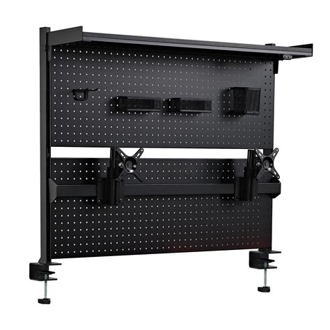 Eureka Ergonomic Pegboard With Dual Monitor Stand Steel Pegboard Desk ...