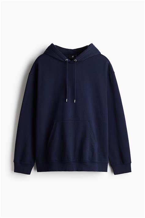 2-piece Loose Fit hoodie and joggers set - Navy blue - Men | H&M IN