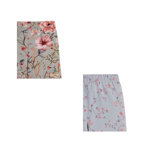 "Girls' Floral Bell-Bottom Leggings - Pack of 2 (Multcolor & Blue ...