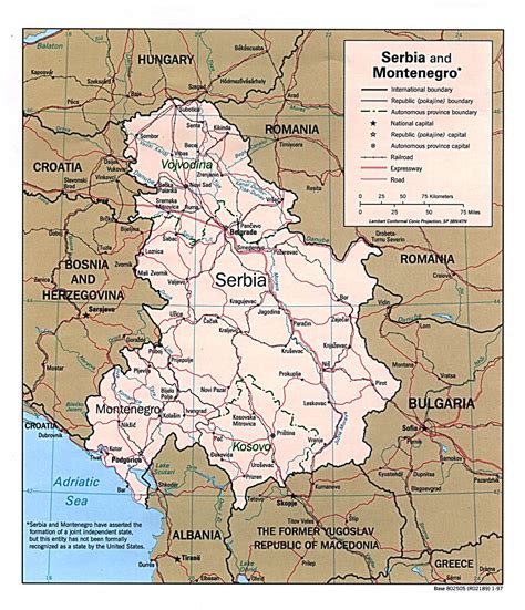 Detailed political map of Serbia and Montenegro - 1997 | Serbia | Europe | Mapsland | Maps of ...