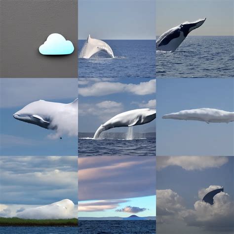 Cloud shaped like a whale | Stable Diffusion