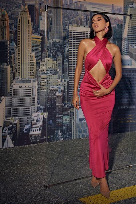 Pink Rouched-Chique Cross Neck Dress – Puneetkapoorlabel
