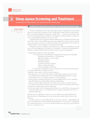 Fillable Online Sleep Apnea Screening and Treatment Fax Email Print ...