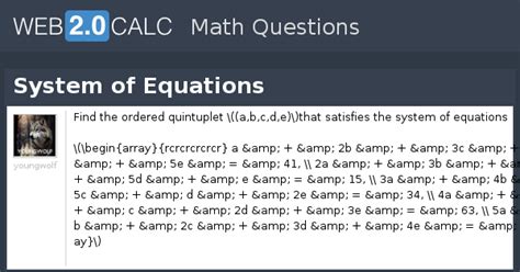View question - System of Equations
