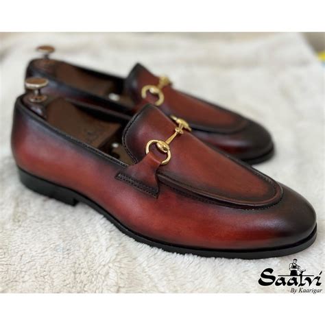 Tan Marble Patina Horsebit Loafers