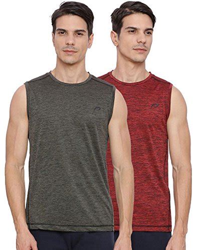 Buy Proline Active Mens Olive/Red Tank Top(PA031OLSD/RDSD)-Pack of Two ...