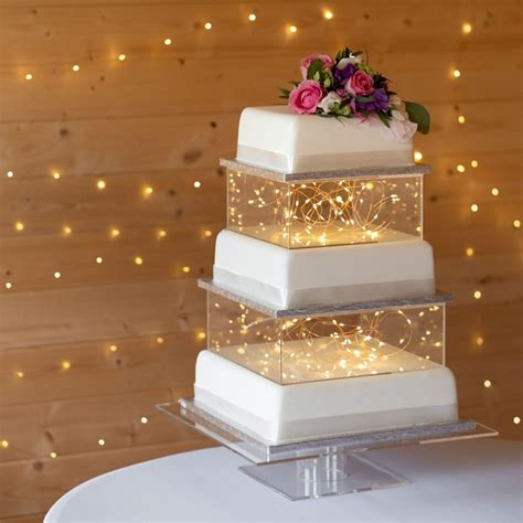 Bakewareind Acrylic Square Fillable Cake Spacer