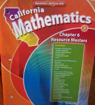 Chapter 6 Resource Masters Grade 3 (California Mathematics) : Amazon.in ...