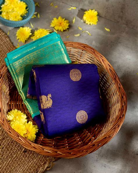 Delectable Blue Soft Banarasi Silk Saree With Ethnic Blouse