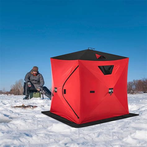 Buy VEVOR 2-3/8 Person Ice Fishing Shelter Tent, 300D Oxford Fabric ...