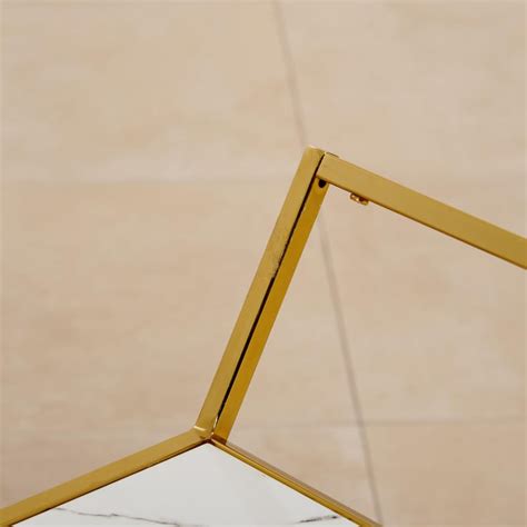 Buy (Refurbished) Bianca Glass Top Serving Trolley - Gold from Home ...