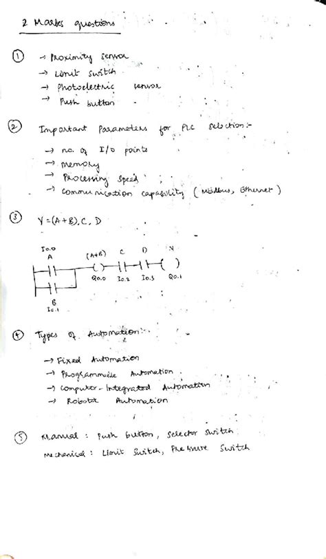 PLC Important Questions for Automation and Robotics - Studocu