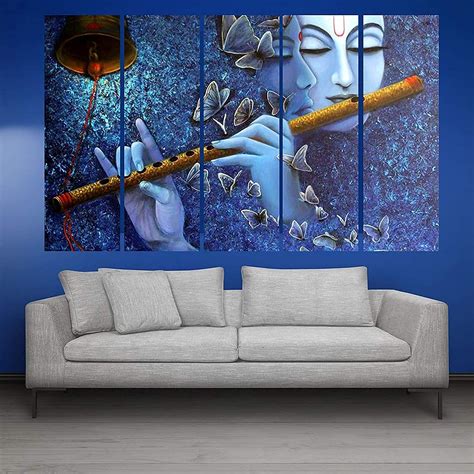 Eurotex Radha Krishna, Canvas Printed, Wall Painting, Multicolor Set o ...
