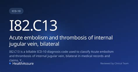 ICD-10 Code I82.C13 for Acute embolism and thrombosis of internal ...