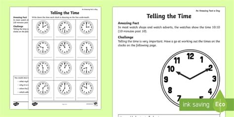 Telling the Time Half Past O'Clock Worksheet / Worksheet / Worksheet