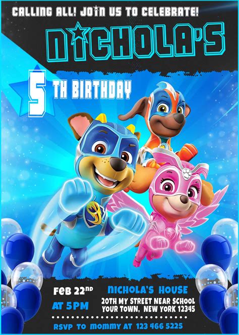 Paw Patrol Invitation Wording : 9 DIY Paw Patrol Invitation Ideas [FREE ...