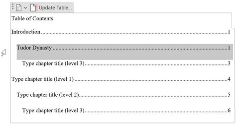 A Table of Contents Entry 的图像结果