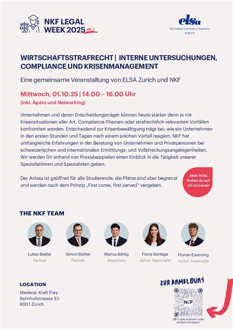 Vergangene Veranstaltungen – ELSA Zurich