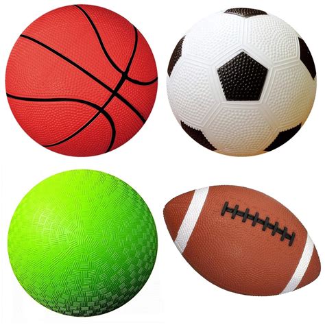 Buy Set of 4 Sports Balls with 1 Pump, 5" Soccer Ball, 5" Basketball, 5 ...