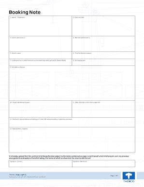 Conline Booking Note - Fill and Sign Printable Template Online