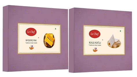 Le Chef Premium Kaju Katli + Mysore Pak 200 gm Each |Indian Sweet ...