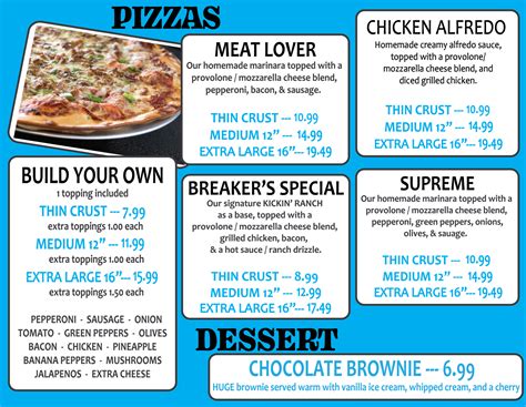 Menu - Breakers Grill