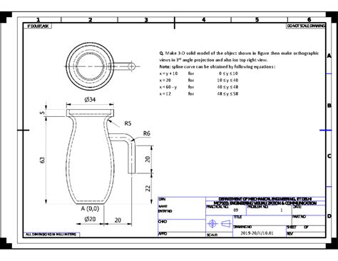 Lab Sheet 9: 3-D Solid Model & Orthographic Views (MCP100) - Studocu