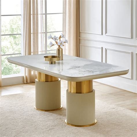 Buy Orion Sintered Stone Top 6-Seater Dining Table - Gold from Home ...