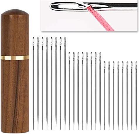 Hand Sewing Needles Self Threading - YAWALL Self Threading Needle, 24 ...