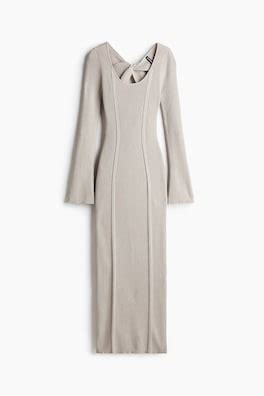 Women's Light mole Twist-detail rib-knit dress | H&M IN