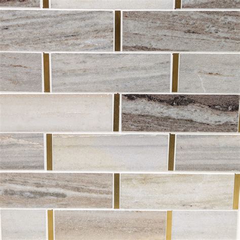 Glam Brick Palisandro Polished Marble Mosaic Tile