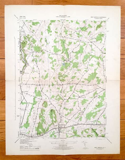Antique West Winfield, New York 1945 US Army Topographic Map ...